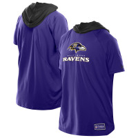 Футболка Baltimore Ravens New Era Purple Combine Authentic Hooded Raglan Short-Sleeve