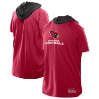Arizona Cardinals New Era Cardinal Combine Authentic Hooded Raglan Short-Sleeve T-Shirt