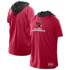 Arizona Cardinals New Era Cardinal Combine Authentic Hooded Raglan Short-Sleeve T-Shirt