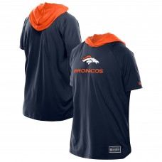 Denver Broncos New Era Navy Combine Authentic Hooded Raglan Short-Sleeve T-Shirt Denver Broncos New Era Navy Combine Authentic Hooded Raglan Short-Sleeve T-Shirt
