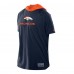 Denver Broncos New Era Navy Combine Authentic Hooded Raglan Short-Sleeve T-Shirt