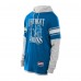 Футболка с длинным рукавом с капюшоном Detroit Lions New Era Blue Twofer Layered