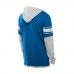 Футболка с длинным рукавом с капюшоном Detroit Lions New Era Blue Twofer Layered