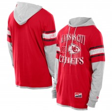 Kansas City Chiefs New Era Red Twofer Layered Long Sleeve Hoodie T-Shirt