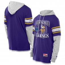 Minnesota Vikings New Era Purple Twofer Layered Long Sleeve Hoodie T-Shirt