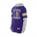 Minnesota Vikings New Era Purple Twofer Layered Long Sleeve Hoodie T-Shirt