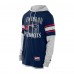 New England Patriots New Era Navy Twofer Layered Long Sleeve Hoodie T-Shirt