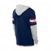New England Patriots New Era Navy Twofer Layered Long Sleeve Hoodie T-Shirt