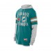 Miami Dolphins New Era Aqua Twofer Layered Long Sleeve Hoodie T-Shirt
