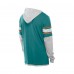 Miami Dolphins New Era Aqua Twofer Layered Long Sleeve Hoodie T-Shirt