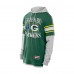 Футболка с длинным рукавом с капюшоном Green Bay Packers New Era Green Twofer Layered