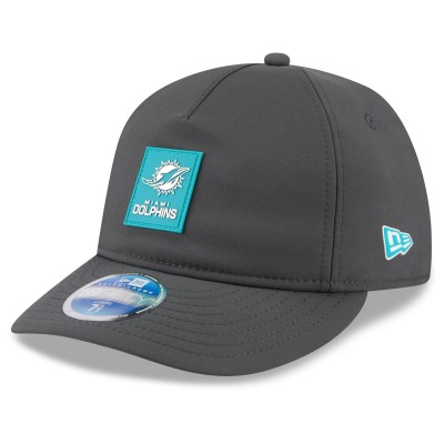 Бейсболка Miami Dolphins New Era Charcoal 2025 Sideline Cold Weather Retro Crown 59FIFTY