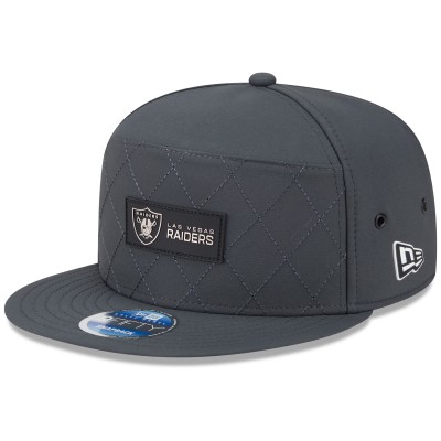 Бейсболка Las Vegas Raiders New Era Charcoal 2025 Sideline Cold Weather Split Panel 9FIFTY Snapback