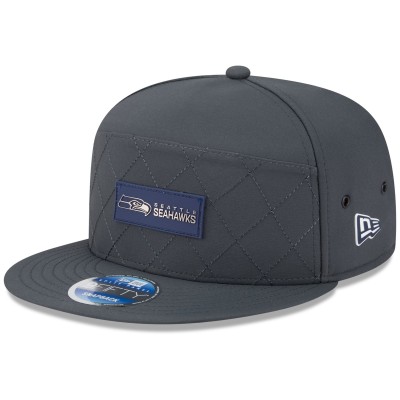 Бейсболка Seattle Seahawks New Era Charcoal 2025 Sideline Cold Weather Split Panel 9FIFTY Snapback