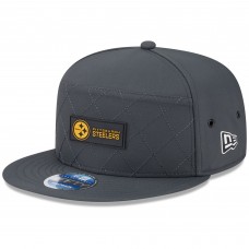 Бейсболка Pittsburgh Steelers New Era Charcoal 2025 Sideline Cold Weather Split Panel 9FIFTY Snapback