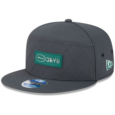 Бейсболка New York Jets New Era Charcoal 2025 Sideline Cold Weather Split Panel 9FIFTY Snapback