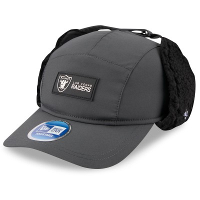 Бейсболка Las Vegas Raiders New Era Charcoal 2025 Sideline Cold Weather Runner Dog Ear