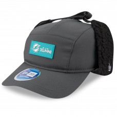 Бейсболка Miami Dolphins New Era Charcoal 2025 Sideline Cold Weather Runner Dog Ear