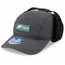 Бейсболка Philadelphia Eagles New Era Charcoal 2025 Sideline Cold Weather Runner Dog Ear