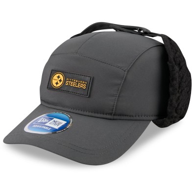 Бейсболка Pittsburgh Steelers New Era Charcoal 2025 Sideline Cold Weather Runner Dog Ear