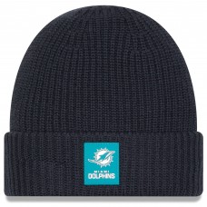 Miami Dolphins New Era Charcoal 2025 Sideline Cold Weather Cuffed Knit Hat
