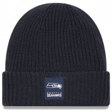 Seattle Seahawks New Era Charcoal 2025 Sideline Cold Weather Cuffed Knit Hat