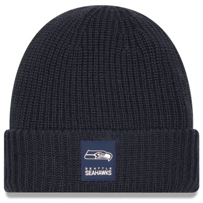 Seattle Seahawks New Era Charcoal 2025 Sideline Cold Weather Cuffed Knit Hat