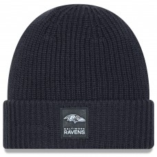 Baltimore Ravens New Era Charcoal 2025 Sideline Cold Weather Cuffed Knit Hat