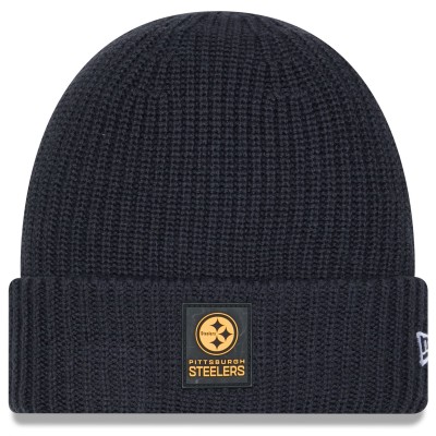 Pittsburgh Steelers New Era Charcoal 2025 Sideline Cold Weather Cuffed Knit Hat