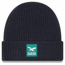 Philadelphia Eagles New Era Charcoal 2025 Sideline Cold Weather Throwback Cuffed Knit Hat