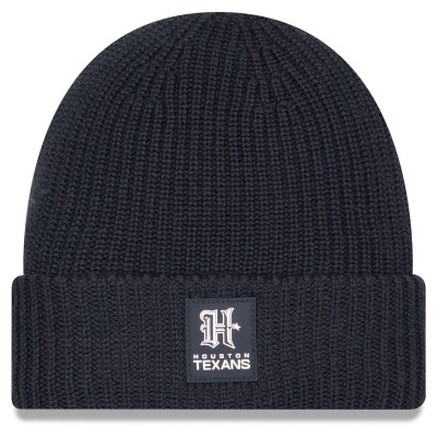 Houston Texans New Era Charcoal 2025 Sideline Cold Weather H-Town Cuffed Knit Hat