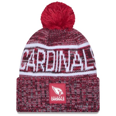 Шапка с помпоном Arizona Cardinals New Era Cardinal 2025 Sideline Cold Weather