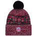 Шапка с помпоном Atlanta Falcons New Era Red 2025 Sideline Cold Weather Cuffed