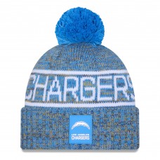 Шапка с помпоном Los Angeles Chargers New Era Powder Blue 2025 Sideline Cold Weather