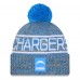 Шапка с помпоном Los Angeles Chargers New Era Powder Blue 2025 Sideline Cold Weather