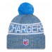 Шапка с помпоном Los Angeles Chargers New Era Powder Blue 2025 Sideline Cold Weather