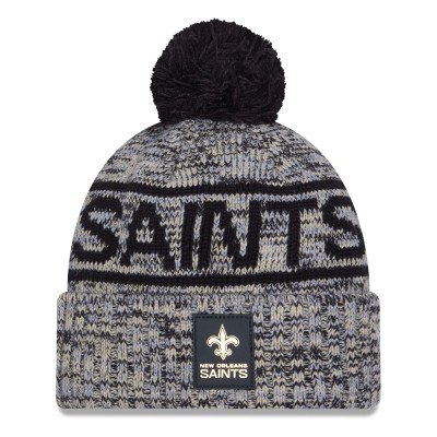 Шапка с помпоном New Orleans Saints New Era Black 2025 Sideline Cold Weather