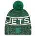 Шапка с помпоном New York Jets New Era Green 2025 Sideline Cold Weather
