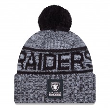 Шапка с помпоном Las Vegas Raiders New Era Black 2025 Sideline Cold Weather