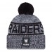 Шапка с помпоном Las Vegas Raiders New Era Black 2025 Sideline Cold Weather
