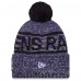 Шапка с помпоном Baltimore Ravens New Era Purple 2025 Sideline Cold Weather