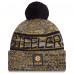Шапка с помпоном Pittsburgh Steelers New Era Gold 2025 Sideline Cold Weather