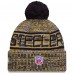 Шапка с помпоном Pittsburgh Steelers New Era Gold 2025 Sideline Cold Weather