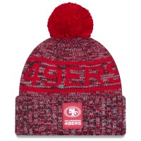 Шапка с помпоном San Francisco 49ers New Era Scarlet 2025 Sideline Cold Weather