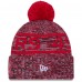 Шапка с помпоном San Francisco 49ers New Era Scarlet 2025 Sideline Cold Weather