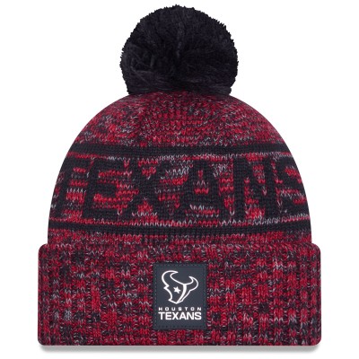 Шапка с помпоном Houston Texans New Era Red 2025 Sideline Cold Weather
