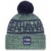 Шапка с помпоном Seattle Seahawks New Era Neon Green 2025 Sideline Cold Weather Шапка с помпоном Seattle Seahawks New Era Neon Green 2025 Sideline Cold Weather