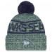 Шапка с помпоном Seattle Seahawks New Era Neon Green 2025 Sideline Cold Weather