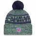 Шапка с помпоном Seattle Seahawks New Era Neon Green 2025 Sideline Cold Weather
