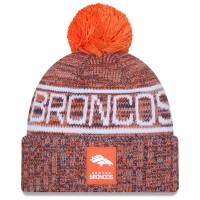 Шапка с помпоном Denver Broncos New Era Orange 2025 Sideline Cold Weather